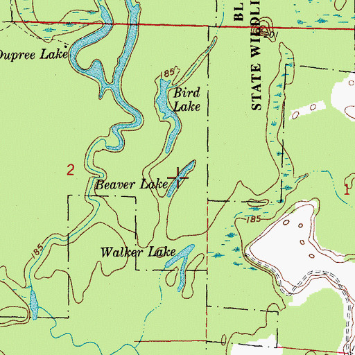 Topographic Map of Beaver Lake, AR