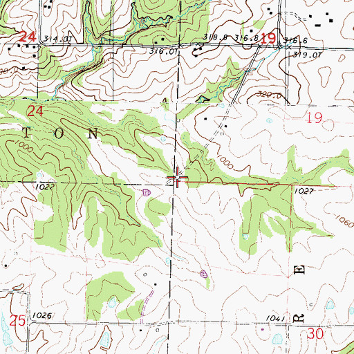 Topographic Map of Bedford Chapel (historical), MO