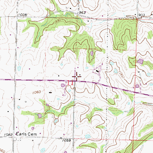 Topographic Map of Dewitt School (historical), MO