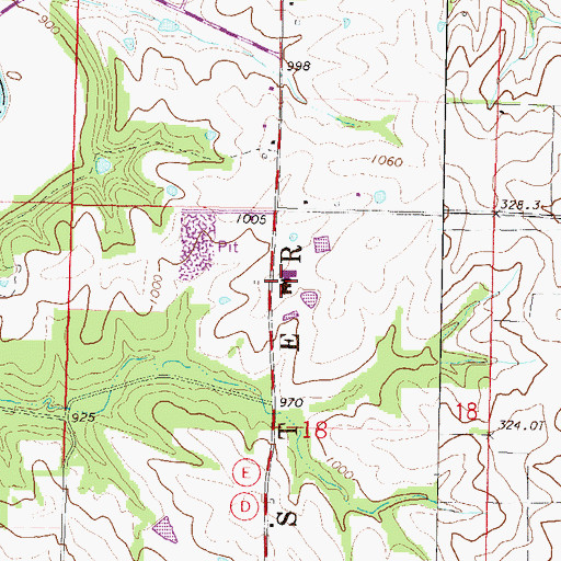 Topographic Map of County Farm, MO