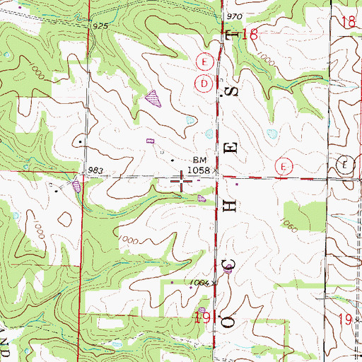 Topographic Map of Salem School (historical), MO