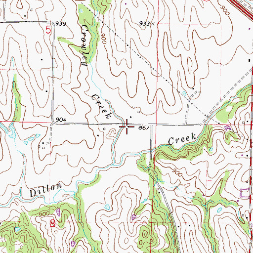 Topographic Map of Breckenridge School, MO