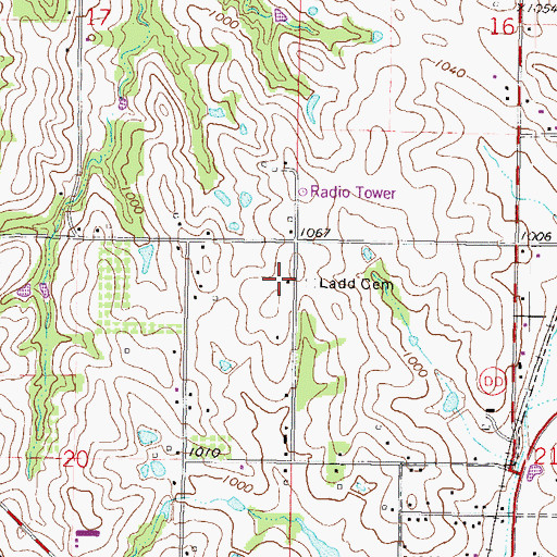Topographic Map of Todd School (historical), MO