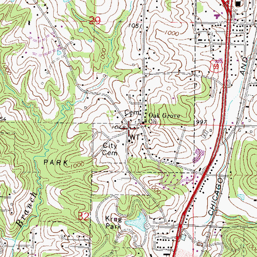 Topographic Map of Maxwell School, MO