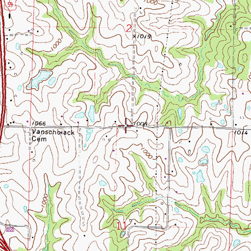 Topographic Map of Beeler School, MO