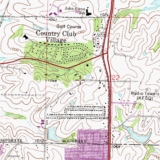 Topographic Map of Jimtown Church (historical), MO
