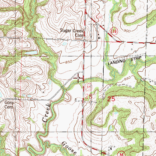 Topographic Map of Pleasant Valley School, MO