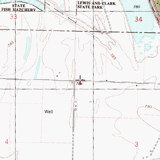 Topographic Map of Enterprise School, MO