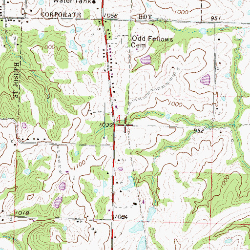 Topographic Map of Young (historical), MO