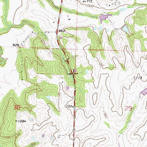 Topographic Map of Stony Point School, MO
