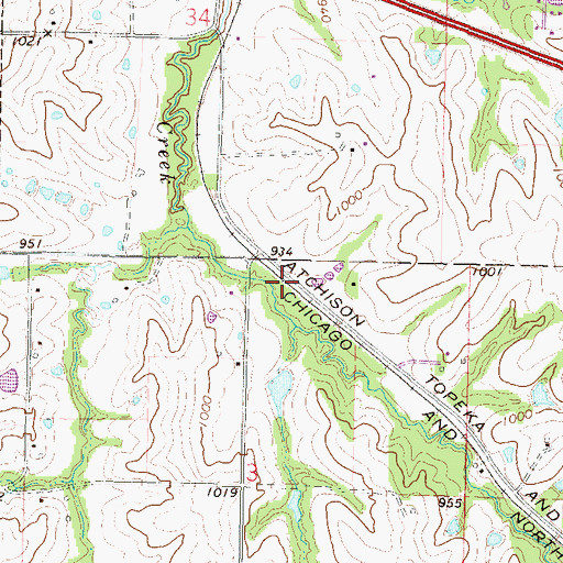 Topographic Map of Ajax (historical), MO