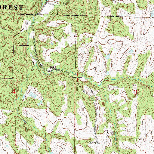 Topographic Map of Lewis School (historical), MO