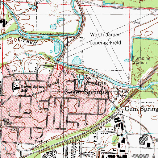 Topographic Map of Lake Bendine, AR