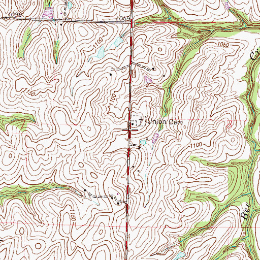 Topographic Map of Union School (historical), MO