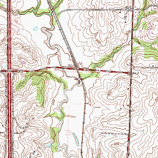 Topographic Map of Campbells (historical), MO