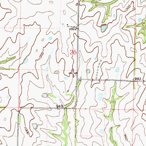 Topographic Map of Campbell School (historical), MO