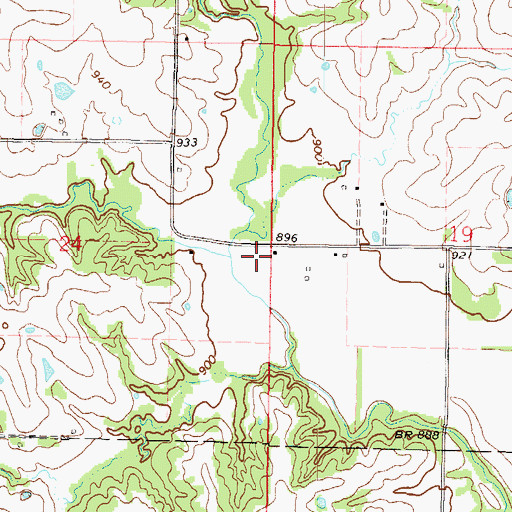 Topographic Map of Pleasant Valley Church (historical), MO