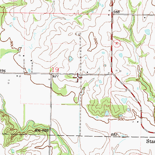 Topographic Map of Oakdale School, MO