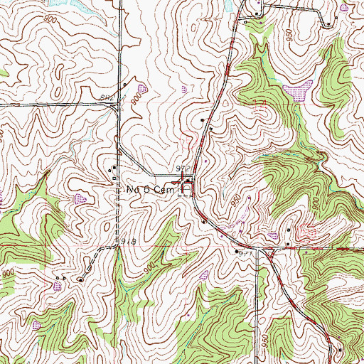 Topographic Map of School Number 6, MO