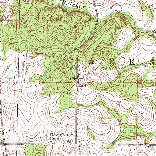 Topographic Map of Sherwood School (historical), MO