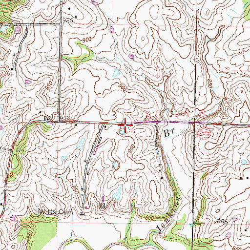 Topographic Map of Burnett School (historical), MO