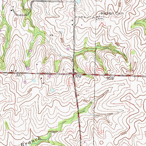 Topographic Map of Rising Sun School, MO