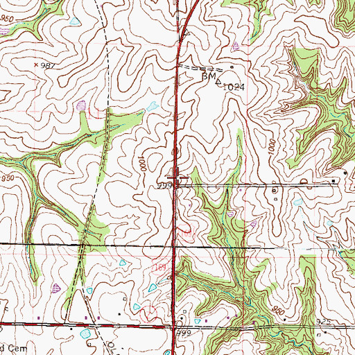 Topographic Map of Winn School (historical), MO