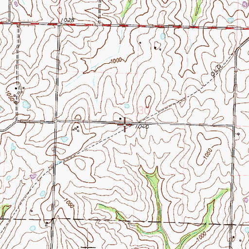 Topographic Map of Hords Spur (historical), MO