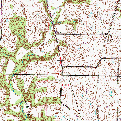 Topographic Map of Stony Point School (historical), MO