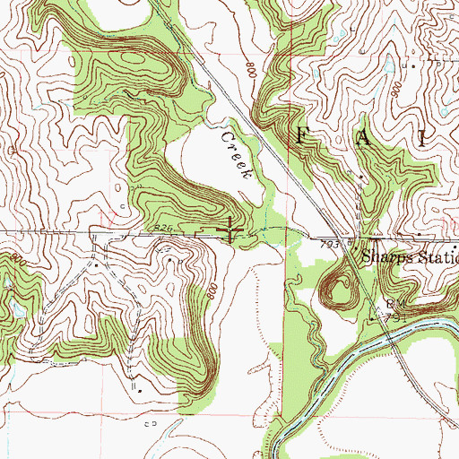 Topographic Map of Buckeye School, MO