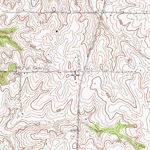 Topographic Map of Mount Zion School (historical), MO