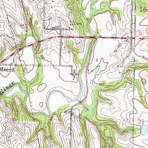 Topographic Map of Hixson Mill (historical), MO