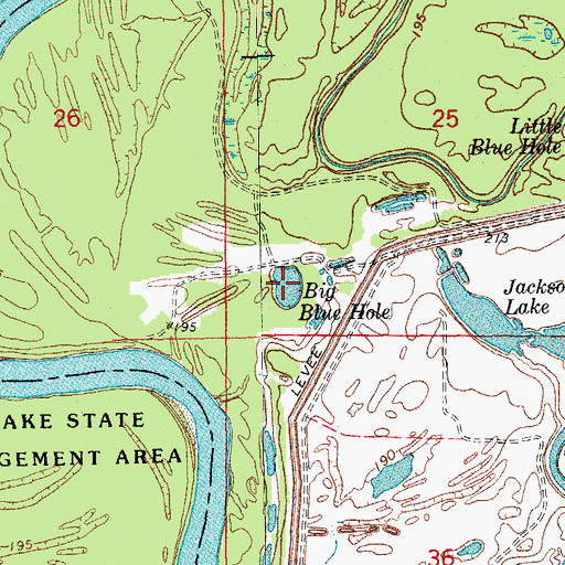 Topographic Map of Big Blue Hole, AR