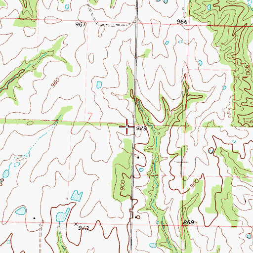 Topographic Map of Bodoc School, MO
