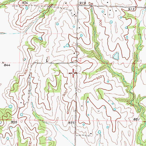 Topographic Map of Sunnyside School, MO