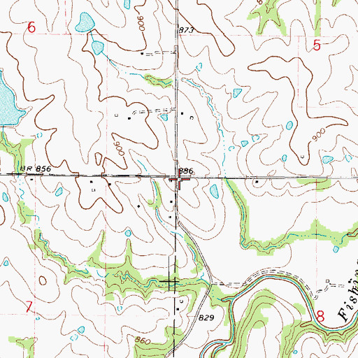 Topographic Map of Prairie Home School, MO