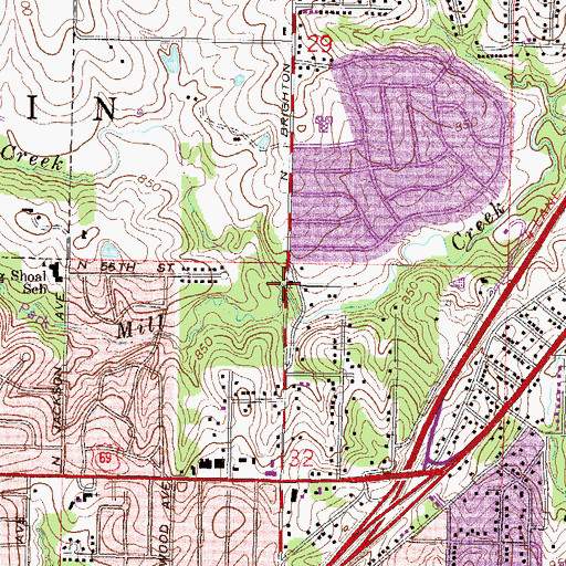 Topographic Map of Mount Olive Church, MO