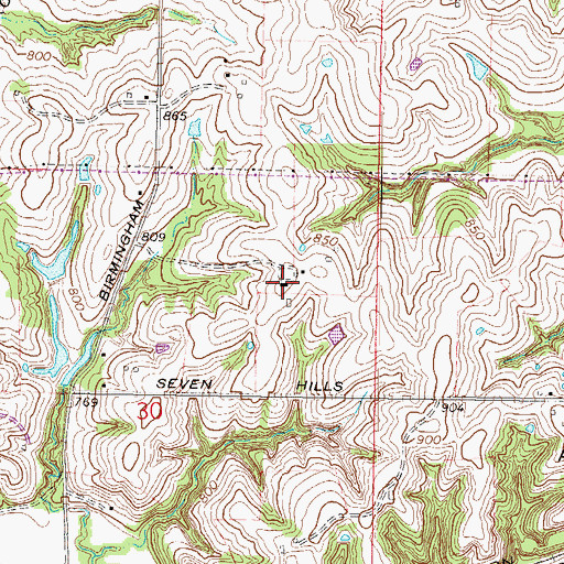 Topographic Map of Helping Hand Farm, MO
