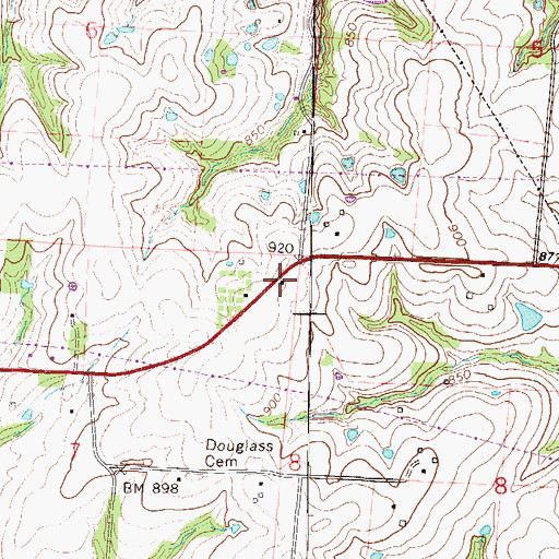 Topographic Map of Academy School, MO