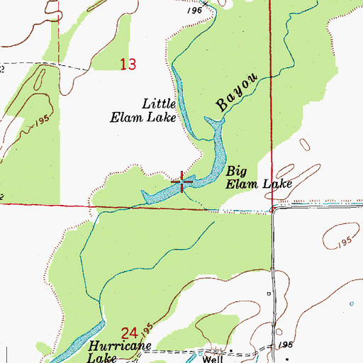 Topographic Map of Big Elam Lake, AR