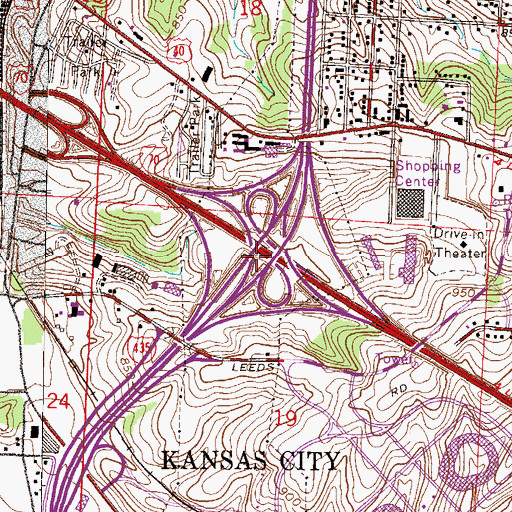 Topographic Map of Fairview School (historical), MO