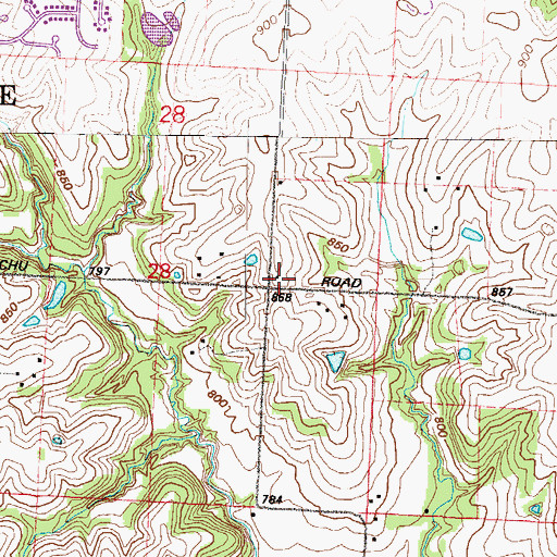 Topographic Map of Etna School (historical), MO