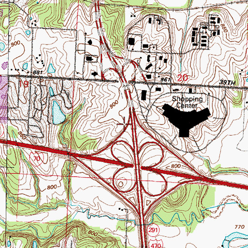 Topographic Map of Pleasant Grove School (historical), MO