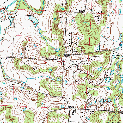 Topographic Map of Eureka School, MO