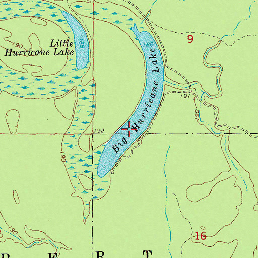 Topographic Map of Big Hurricane Lake, AR