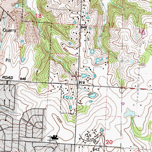 Topographic Map of Williams School (historical), MO