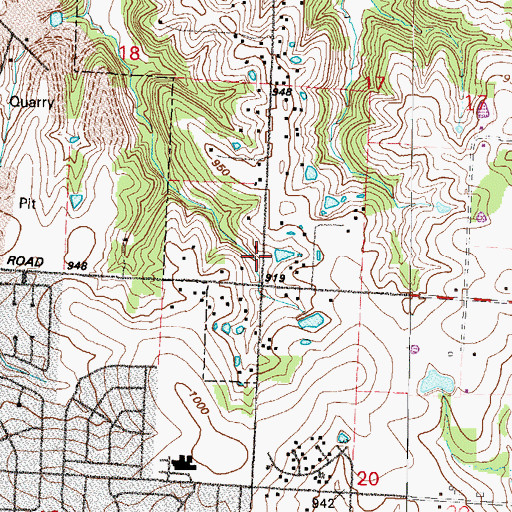 Topographic Map of Williams School (historical), MO