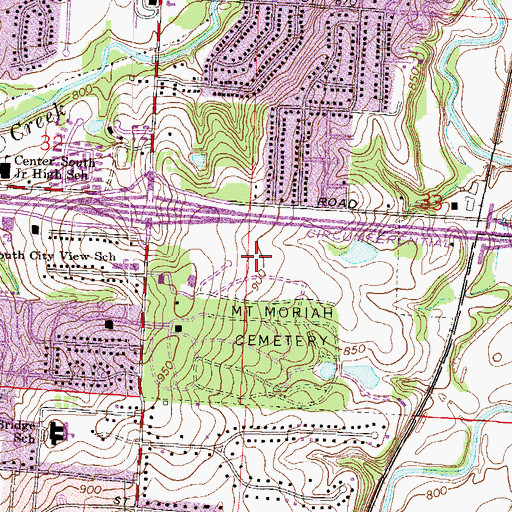 Topographic Map of Chevy Chase Golf Club (historical), MO