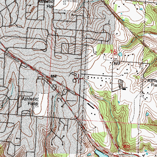 Topographic Map of Stony Point School (historical), MO