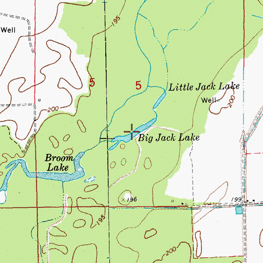 Topographic Map of Big Jack Lake, AR
